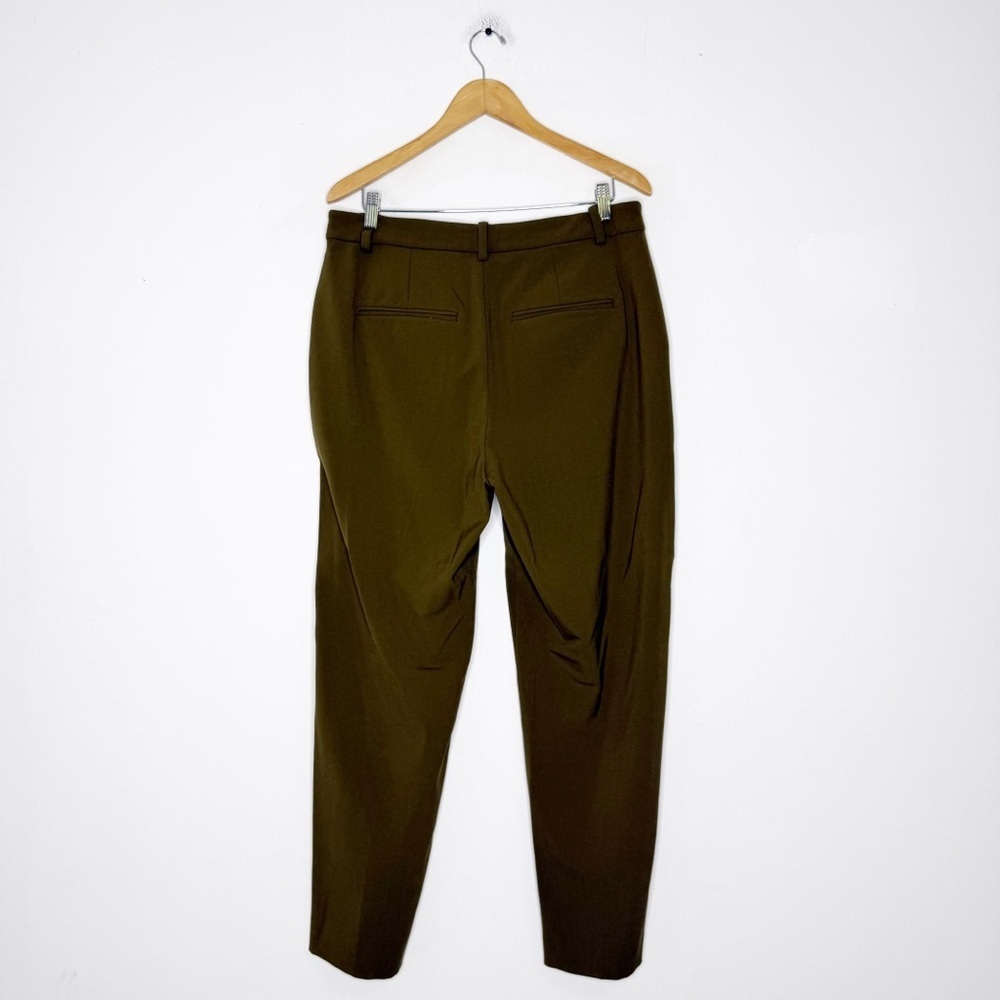 Madewell Fairbanks Pant Green Slim Tapered Pintuck Trouser Size 12 - Picture 3 of 10
